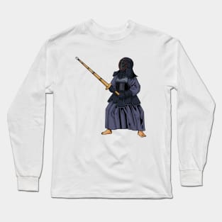 Japanese martial arts - fighter doing kendo Long Sleeve T-Shirt